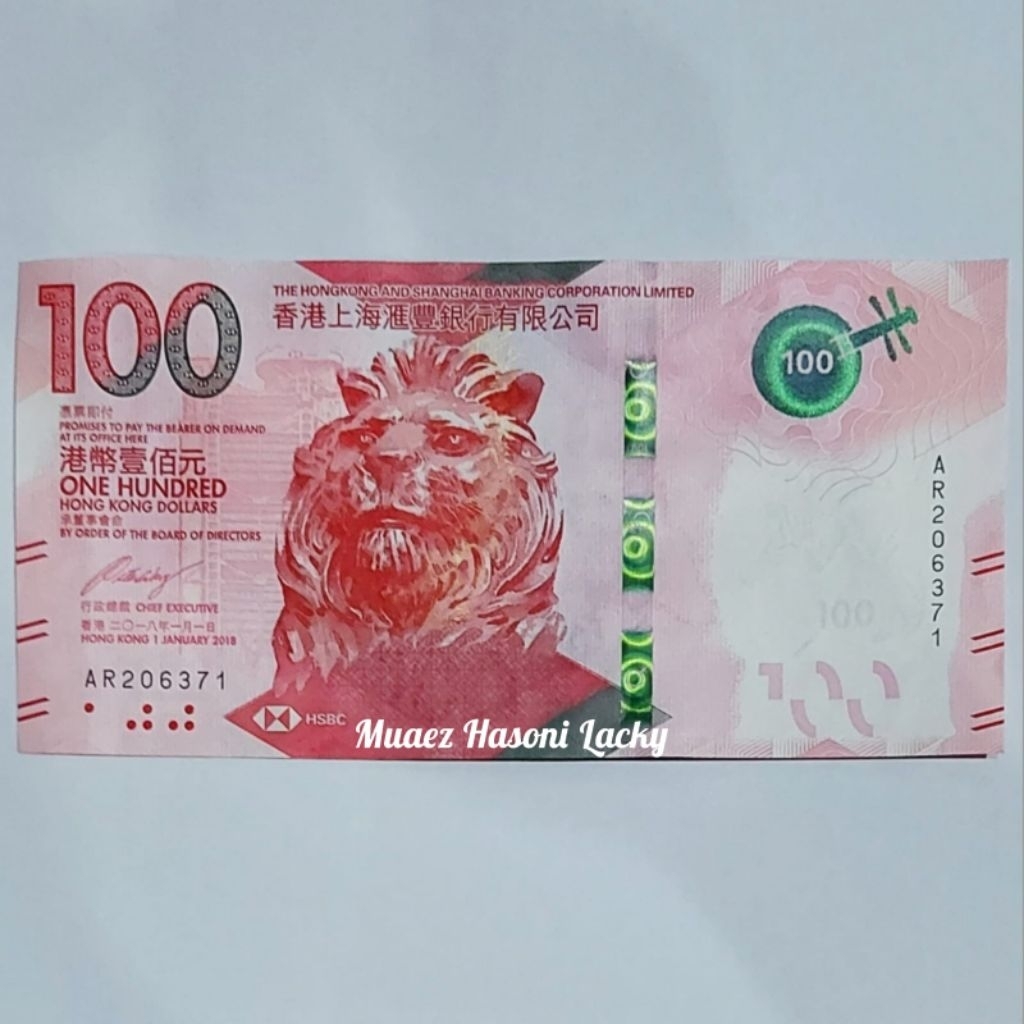 Hongkong Dolar Uang Asing Kuno 100 Dolar