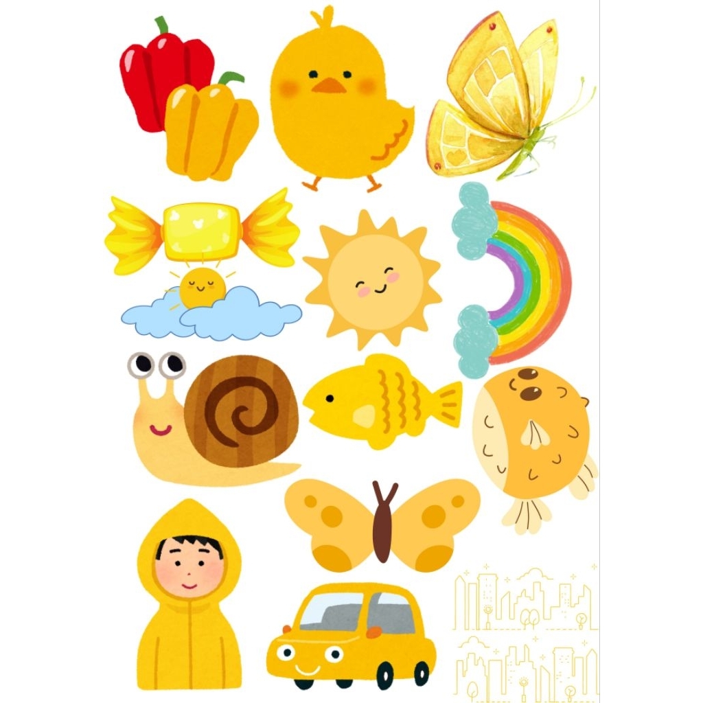 

Pola Jiplak Shrink Paper Tema Warna Kuning