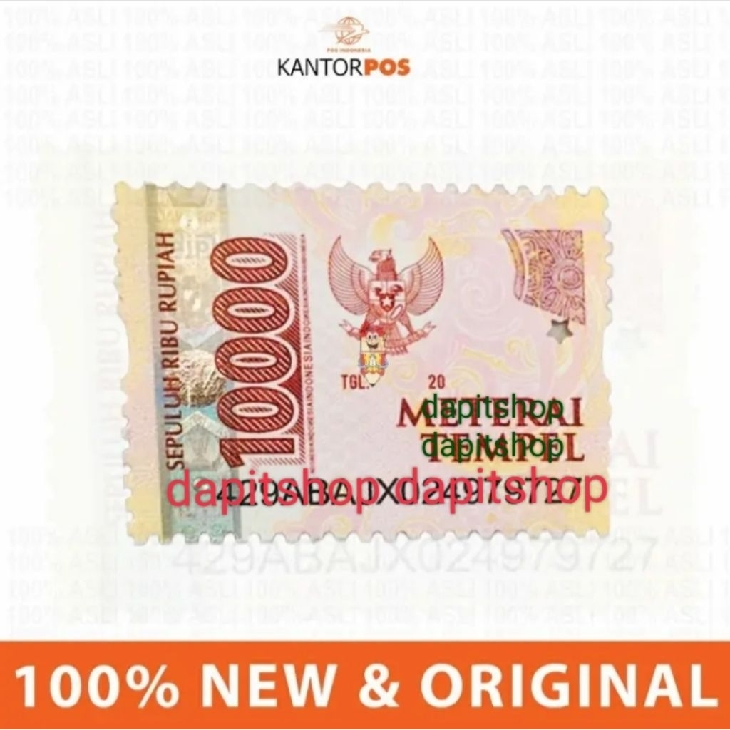 

Materai 10.000 Asli Pos Indonesia