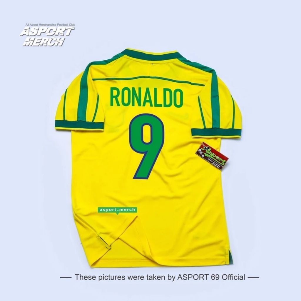 BEST SELLER ASPORT JERSEY BOLA BRAZIL RETRO HOME WORLD CUP 1998 JERSEY BRASIL