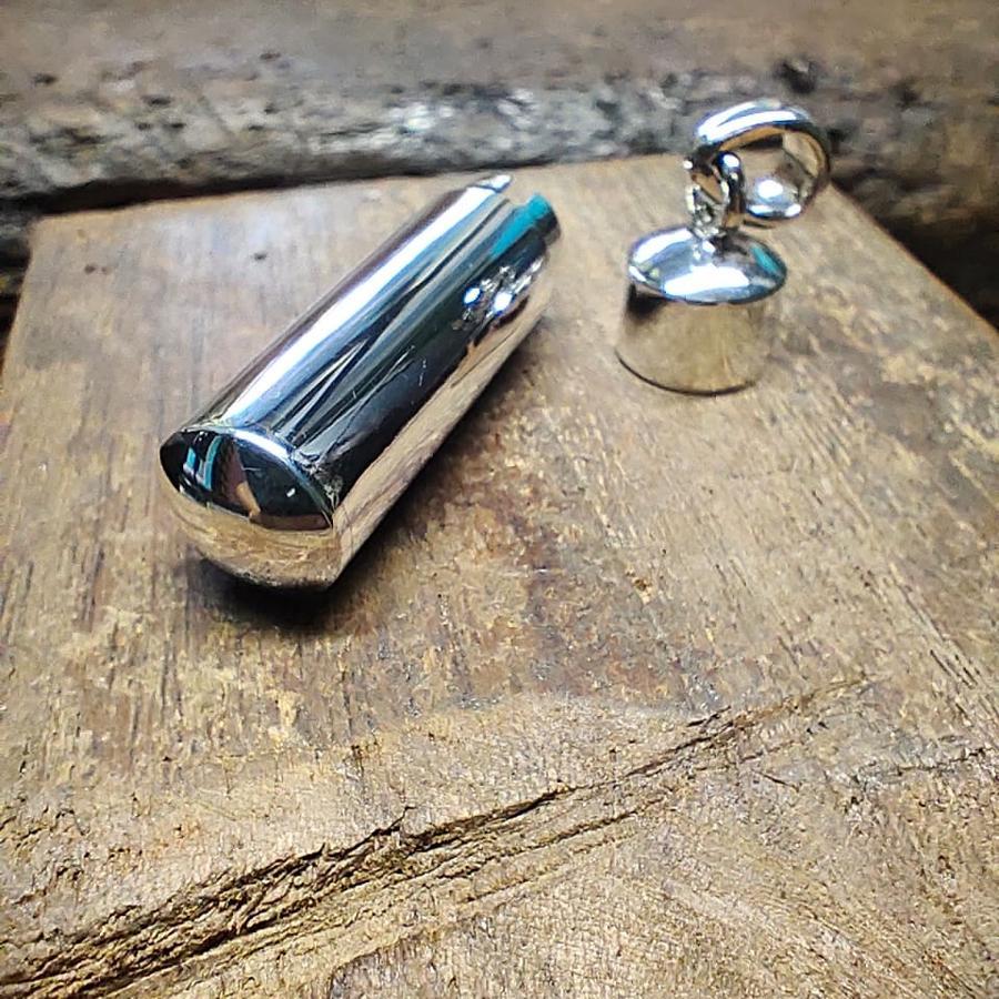 LIONTIN TABUNG BAHAN PERAK 99% MODEL POLOS HANDMADE