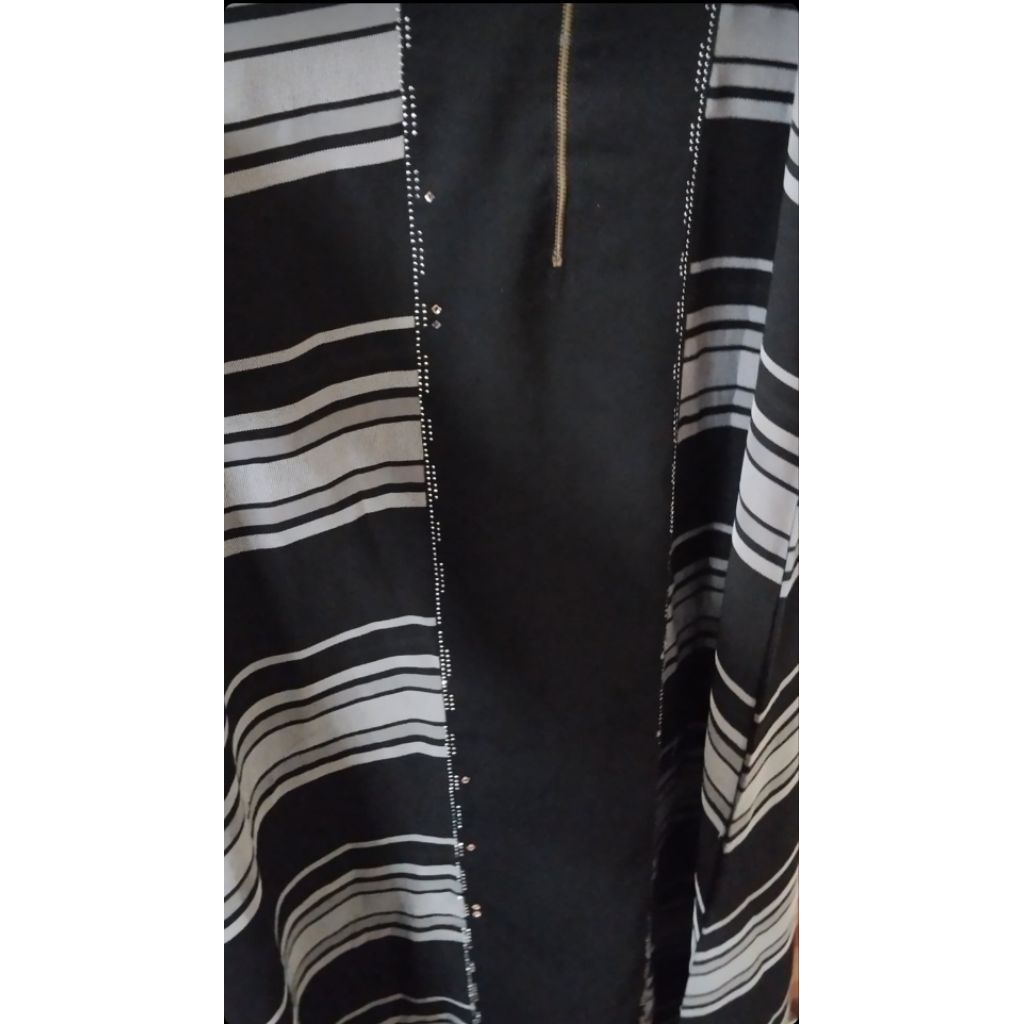 Abaya hitam abu(Hikmat KW)