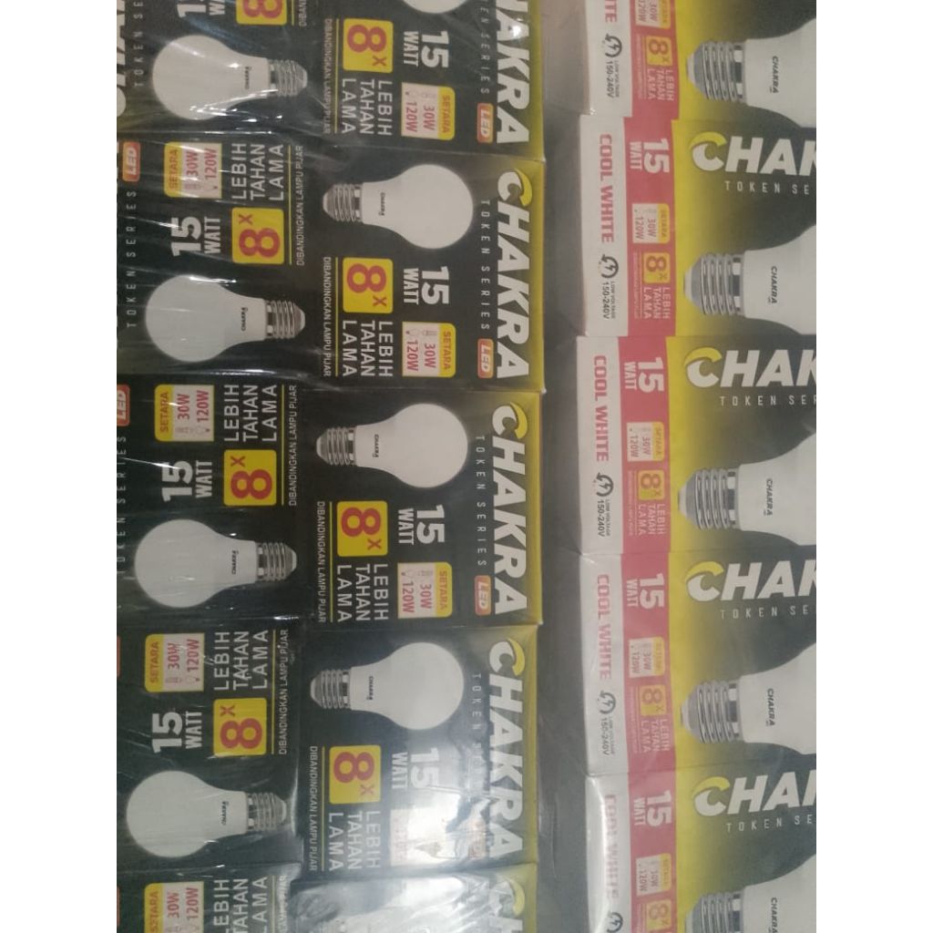 baru led chakra 15w ,nyala putih terang,