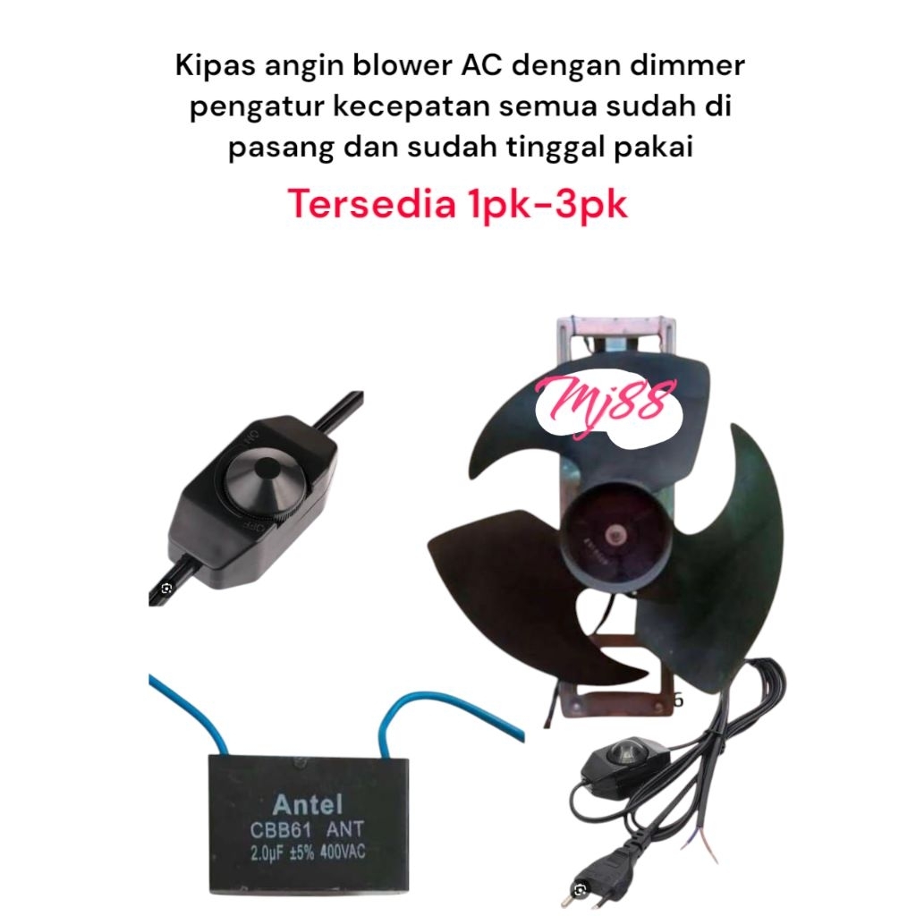 Kipas angin blower ac ukuran 1pk sampai 3pk dengan dimmer / kipas 3 daun / pakai pengaturan kecepata