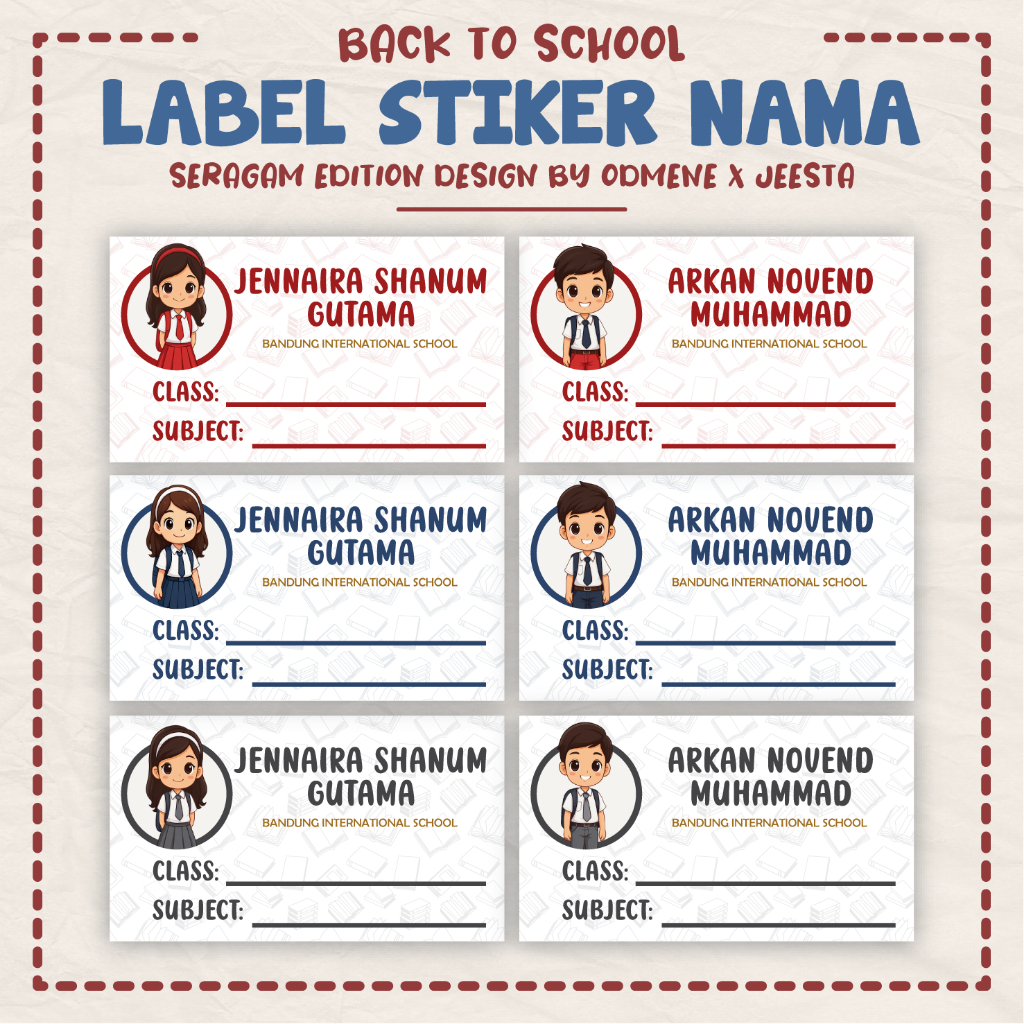 

Stiker Nama Custom Pelajaran / Stiker Nama Sekolah / Stiker Nama Buku Minimalist Aesthetic Vol 3