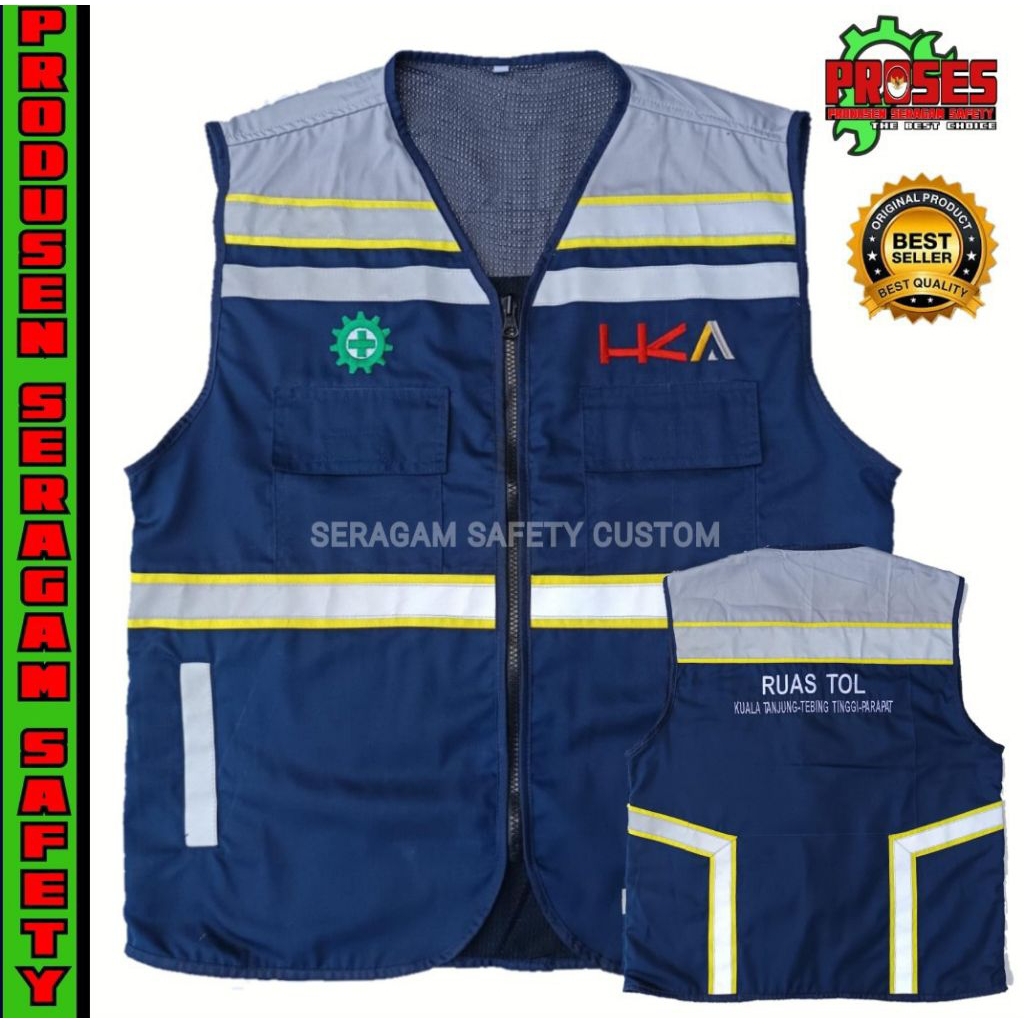 ROMPI SAFETY CUSTOM 3M SCOTLITE-ROMPI SAFETY MURAH-SAFETY VEST CUSTOM