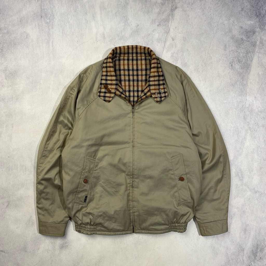 Vintage Reversible Daks London Canvas x Wool Material Harrington Jacket Casual Work Jacket