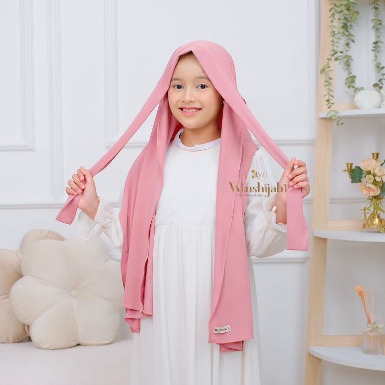 Jilbab Pashmina Instan Malay Anak 4-10thn TK SD Hijab Pashmina Tali Malay