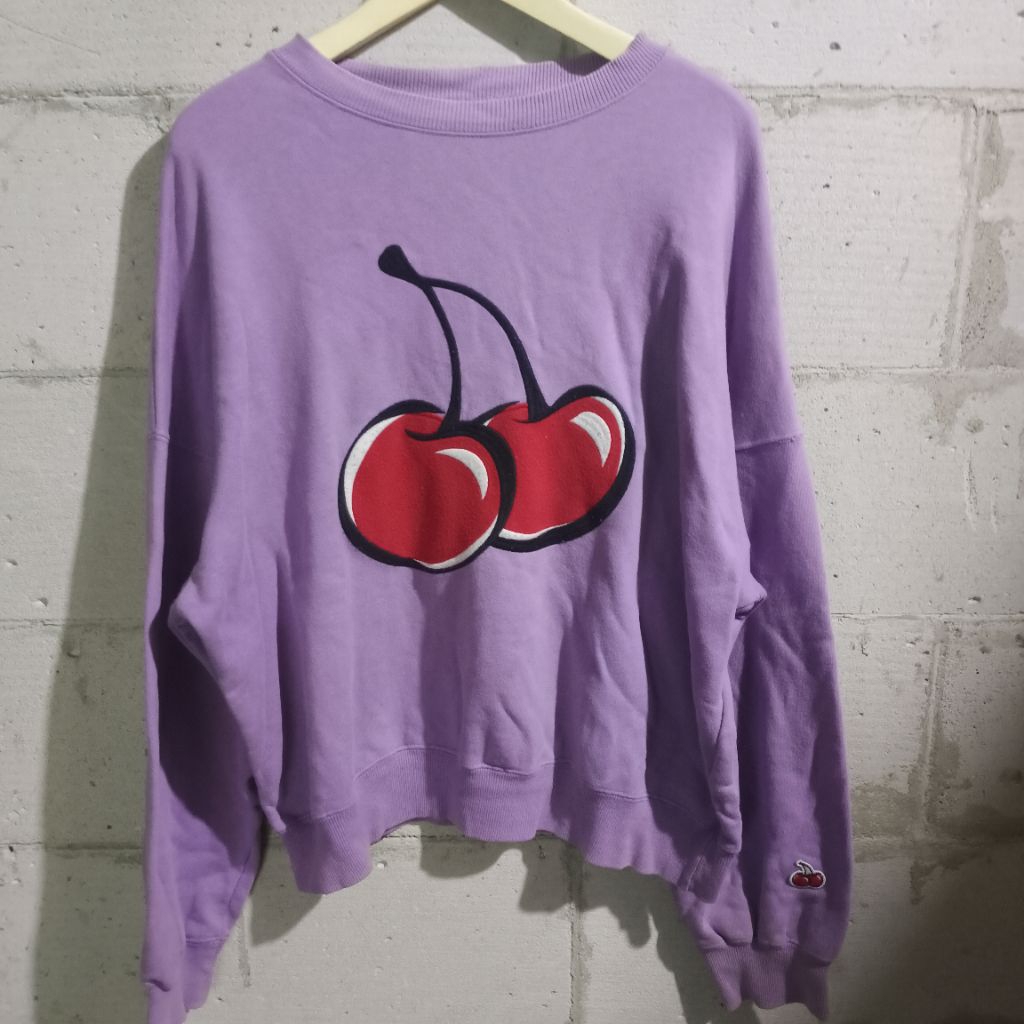 CREWNECK UNISEX LENGAN PANJANG UNGU KIRS CHERY STREATWEAR WOMEN STYLE