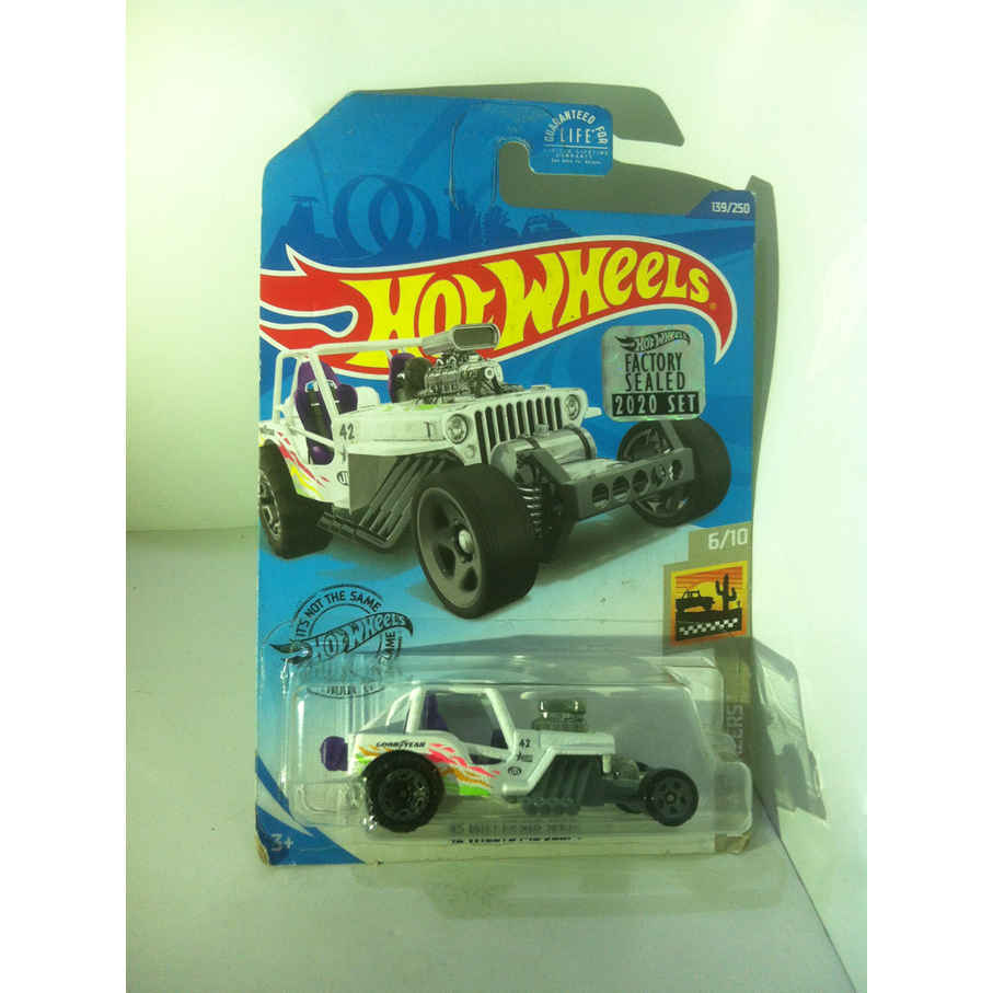 Hot Wheels. 2020 Baja Blazers Mini Collection - 6. Custom 42 Willys MB Jeep CJ-2A. White by MATTEL