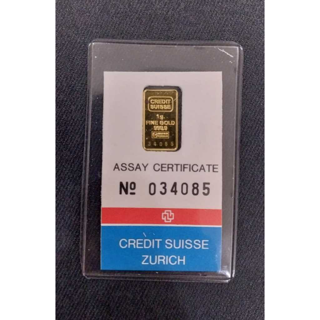 Logam Mulia Credit Suisse Vintage 1 gram (thn 1982)