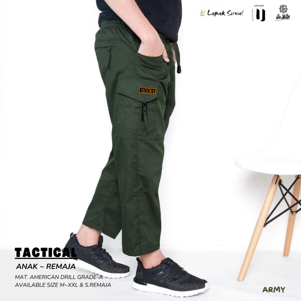 Azzuhri Sirwal Tactical Remaja American Drill