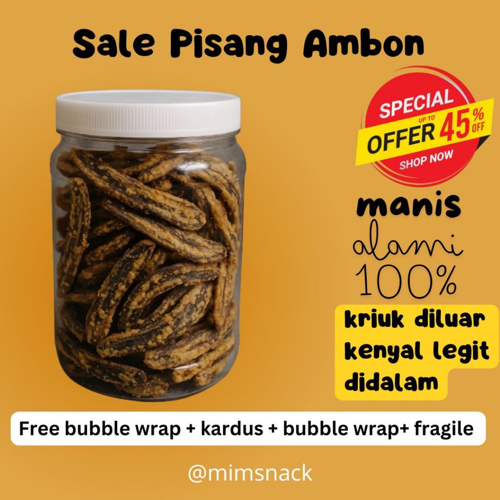 

Cemilan Sale Pisang Ambon| Sale Jari Pisang Ambon| Sale Pisang 1kg| MimSnack