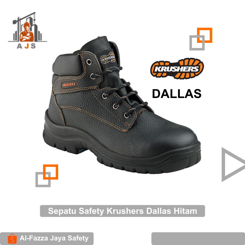 Sepatu Safety Krushers Dallas Hitam Original Safety Shoes - Sepatu Safety Krushers  DALLAS Hitam