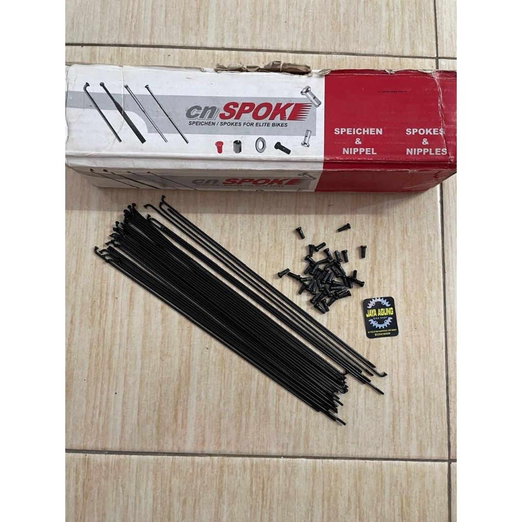 Ruji Sepeda CN SPOKE 262mm Stainless Black Jari Jari Sepeda