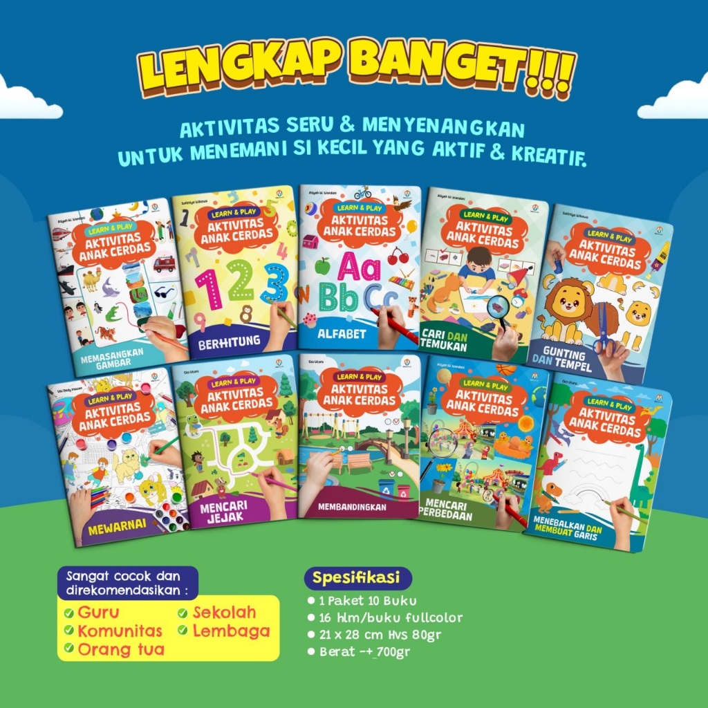 Ziyadbooks Official Isi 10 Buku Aktivitas Learn Play Aktivitas Anak Cerdas Buku Aktivitas