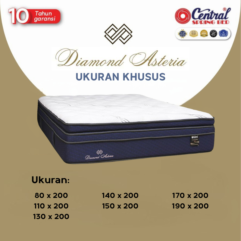 Central Springbed Diamond Asteria Ukuran Khusus | 80/110/130/140/150/170/190x200 | Matras Gold Colle
