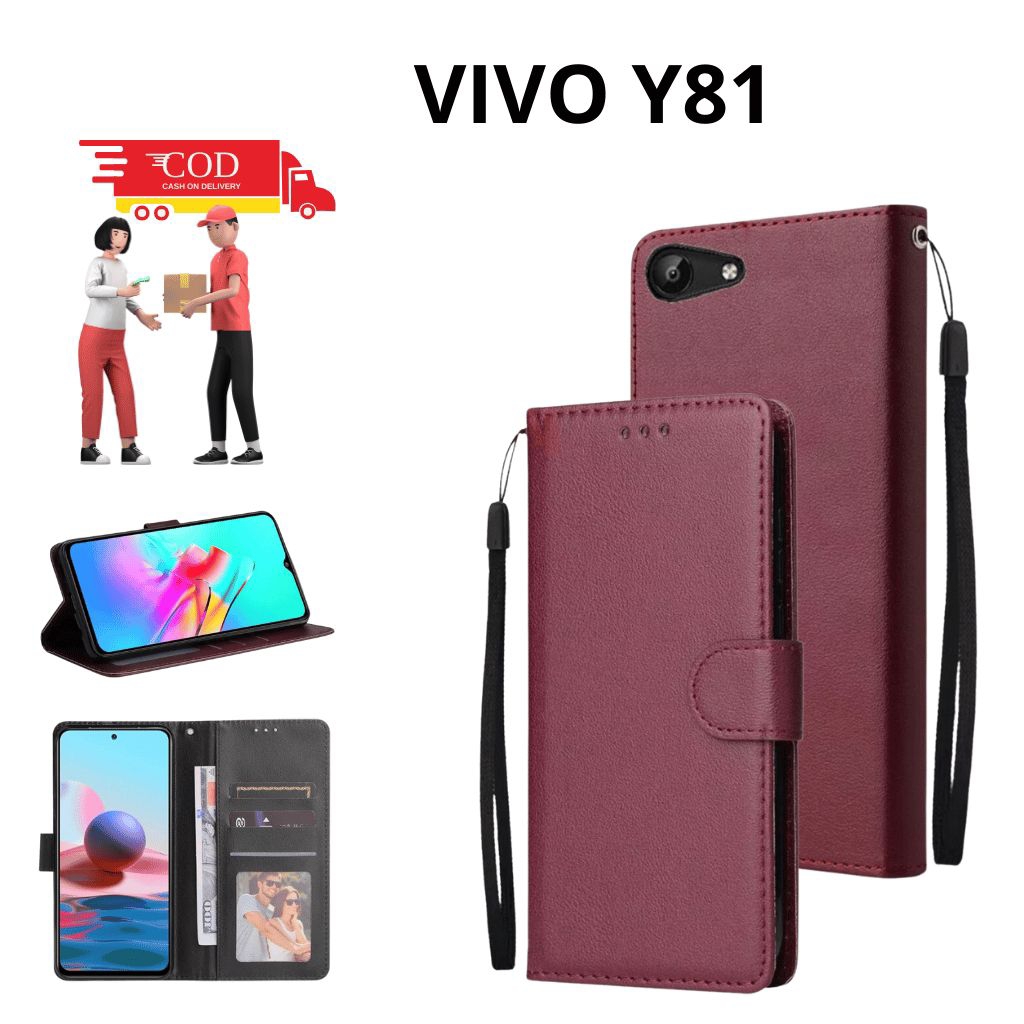 Casing Flip Polos Vivo Y81 Casing Flip Wallet Dompet