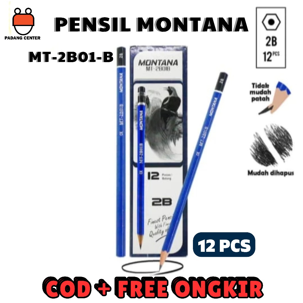 

Pensil 2B Montana Biru MT-2B01-B (12 Pcs) Kayu Kuat