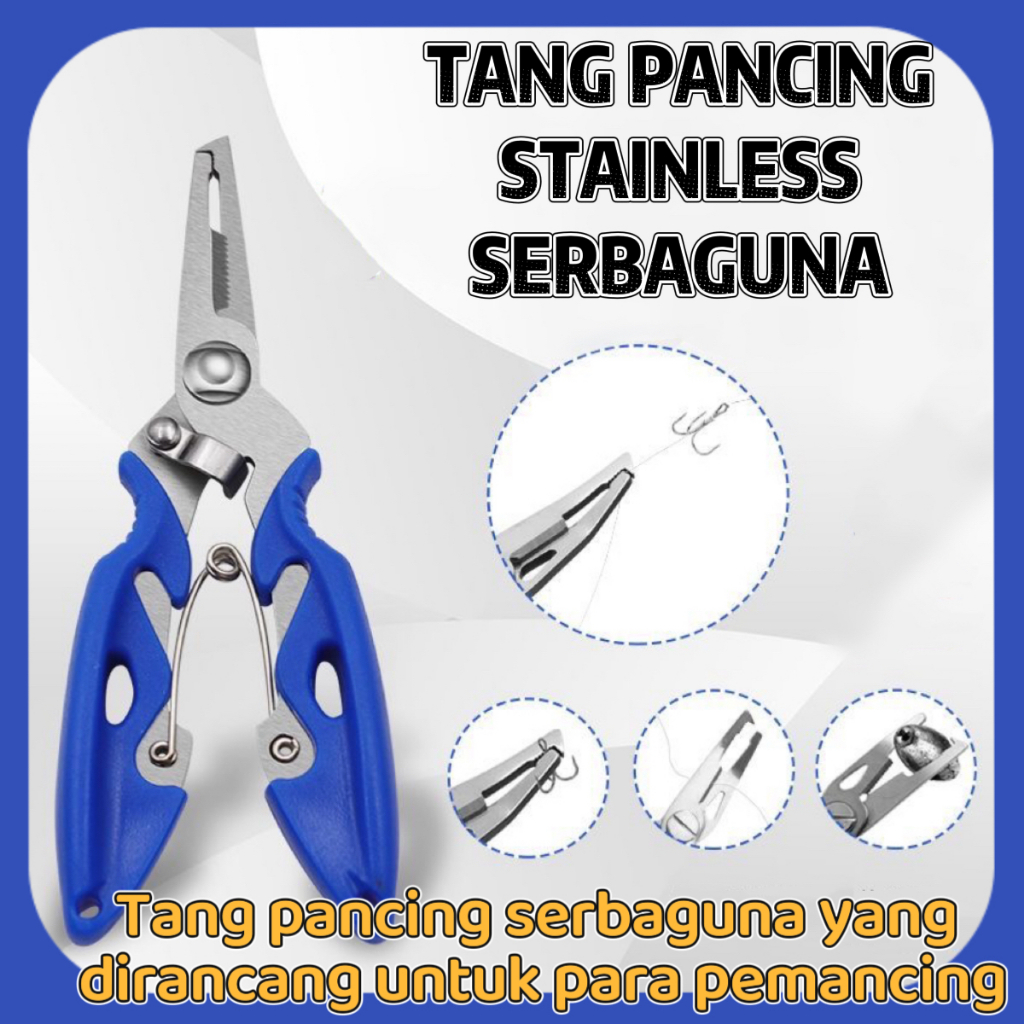 Tang pancing serbaguna, tang pancing mulut melengkung dari baja tahan karat alat pengendali ikan pem