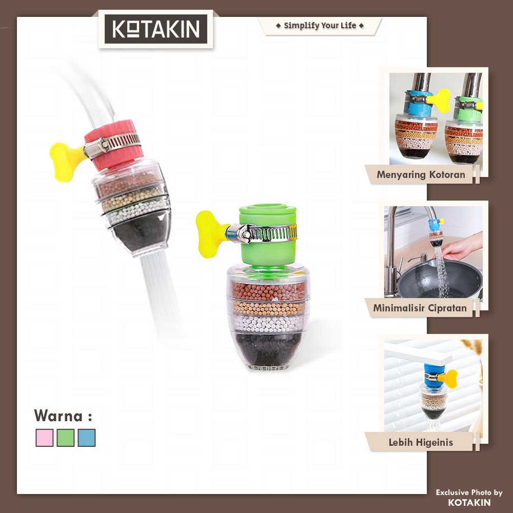 KOTAKIN Filter Air Sambungan Kran Saringan Penjernih Water Kepala Penyaring Keran Wastafel Kamar Man