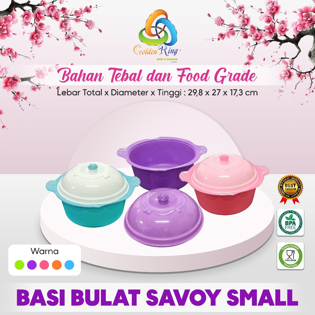 BASI SAVOY/Baskom Plastik + Tutup / Basi Ayam Merah Putih
