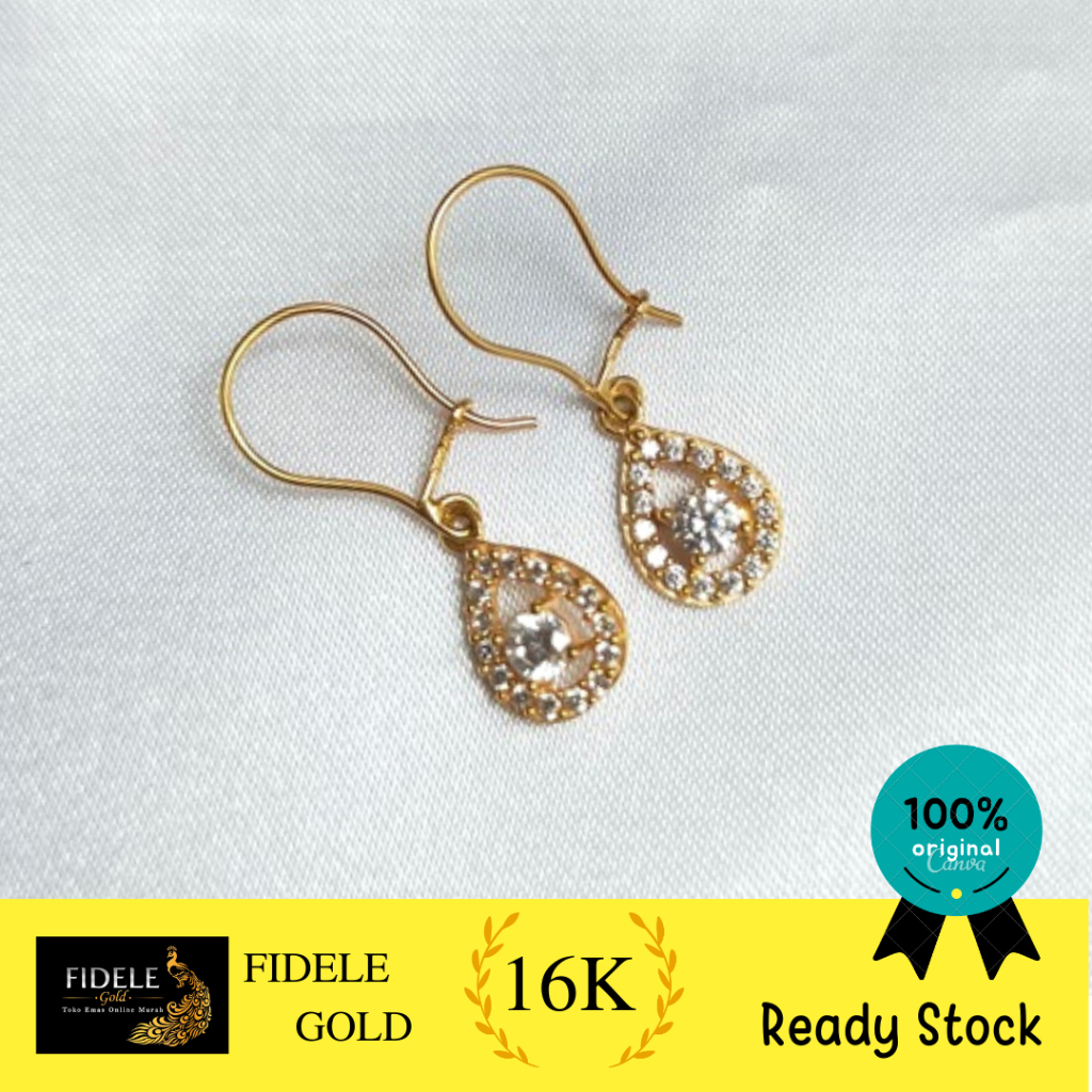 Anting emas tua 700 emas asli