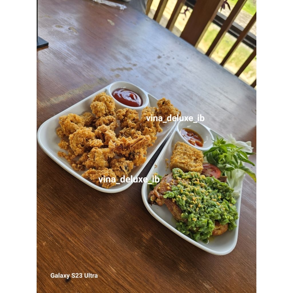 Piring Segi Melamin Golden Dragon tebal SNI Per Satuan (Polos & Bersekat)