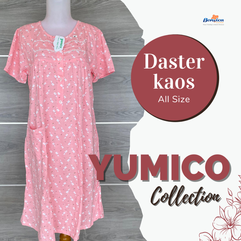BAJU TIDUR DASTER KAOS PREMIUM YUMICO - B ALL SIZE
