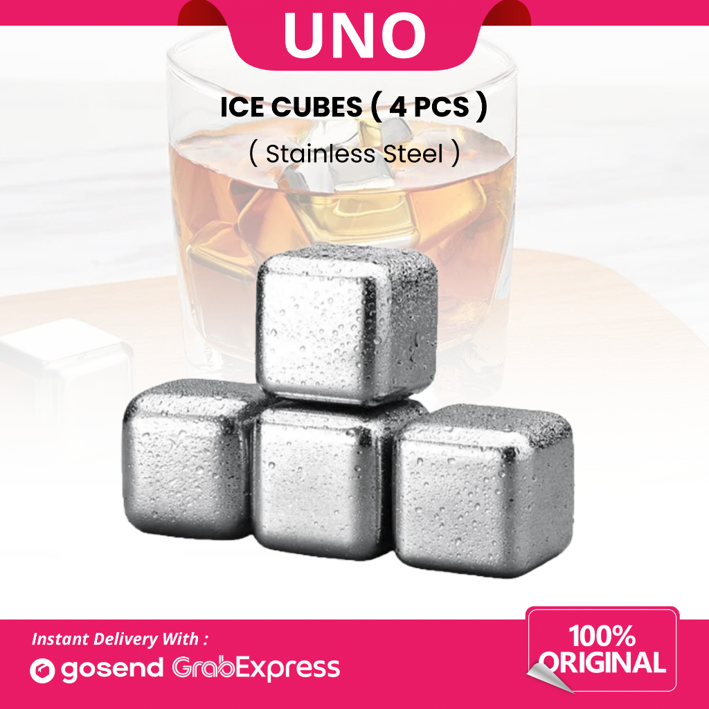 

Es Batu Portable Circle Joy Ice Cube Stainless Steel 4 Pcs Drink Ice Cocktail