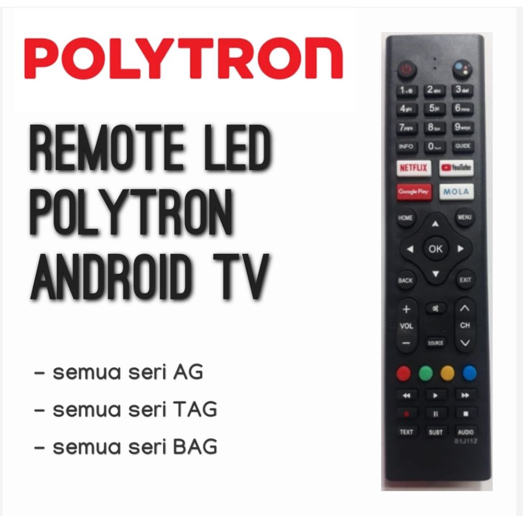 Remote TV LED Polytron Smart Android 32AG9953 43AG9953 50AG9953