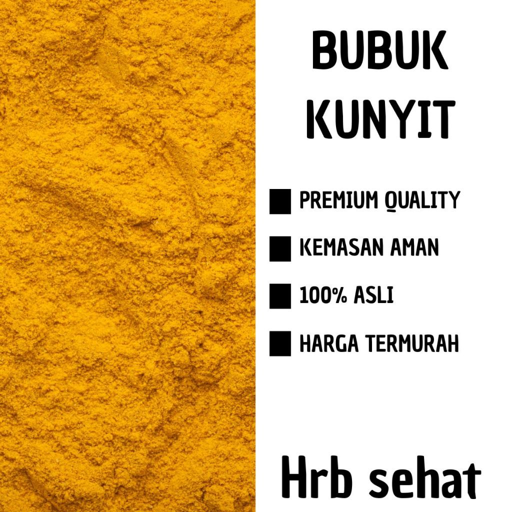 

50 GRAM Bubuk Kunyit Premium Quality Kemasan Aman 100% ASLI Harga Termurah