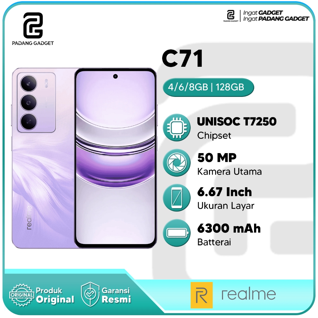 Realme C71 4/128GB| 6/128GB | 8/128GB Hp Android Smartphone Terbaru Original Garansi Resmi