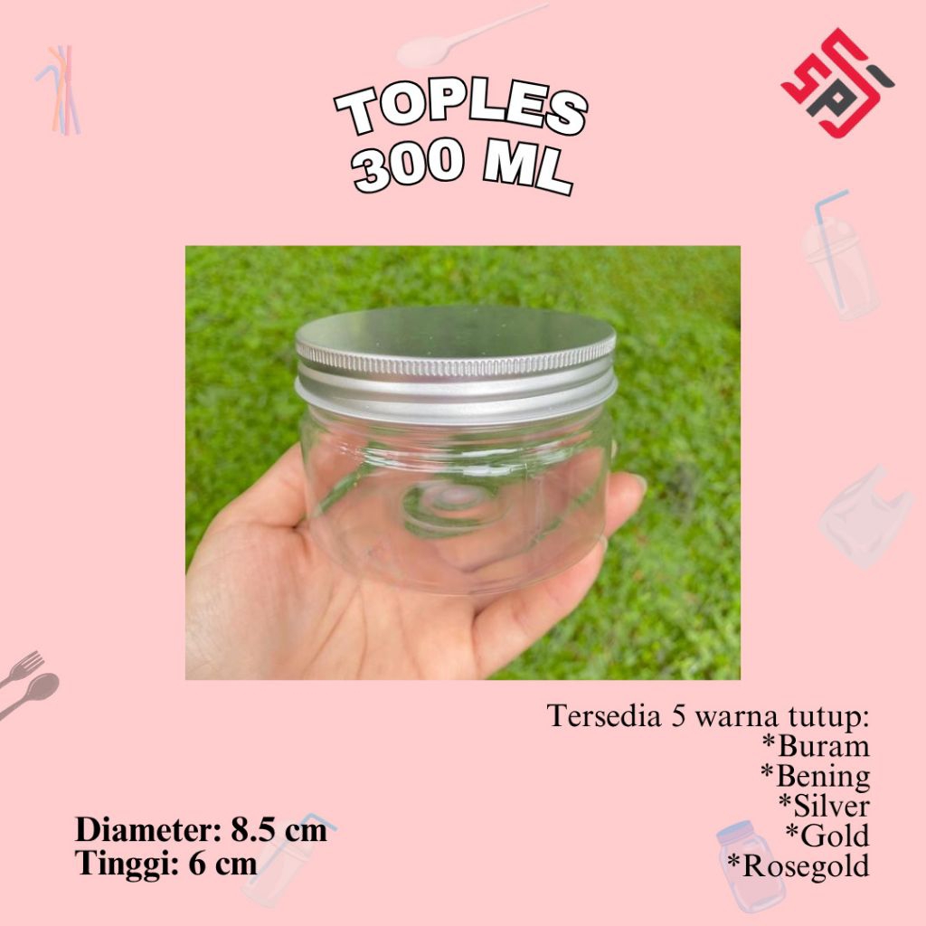 Toples 300ml Tam/Toples Kue/Jar 300ml