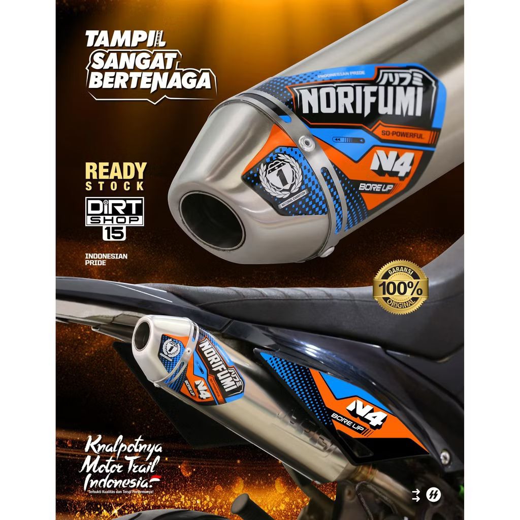 KNALPOT NORIFUMI N4 STANDART BORE UP KLX 150 / DT CRF150L WR155