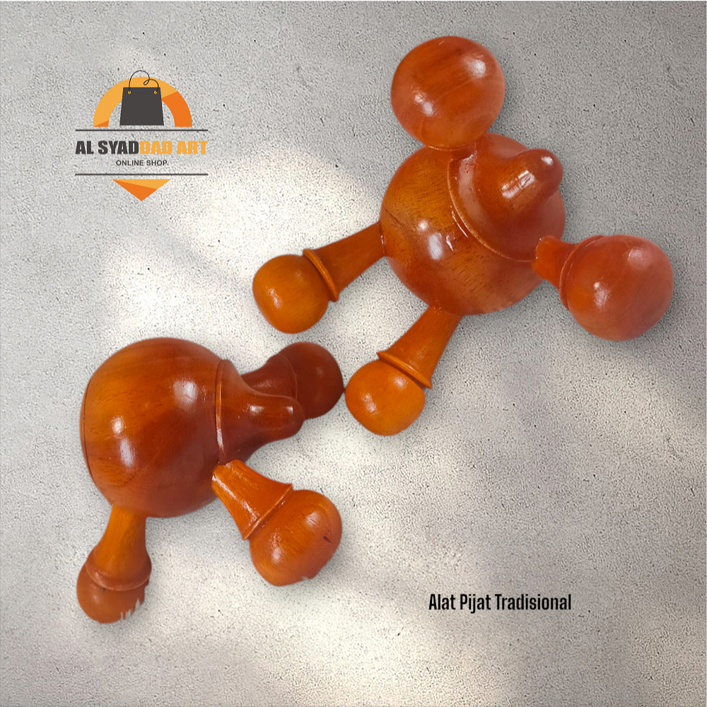 Alat Pijat Kayu Tradisional Model Kaki 4 Kodok Bahan Kayu Mahoni Asli
