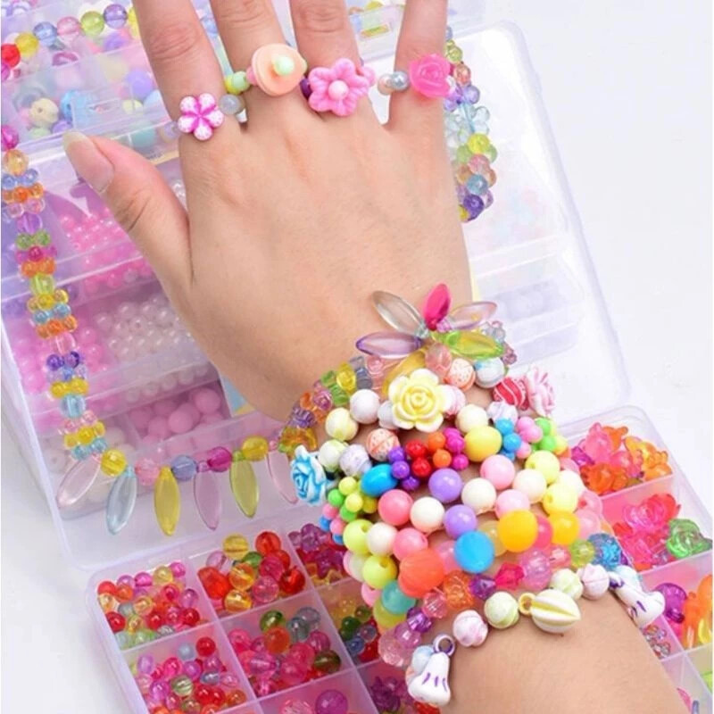 Diy Beaded 24 Aksesoris Kotak Perempuan Manik Gelang Kalung Mainan Kreatifitas Anak