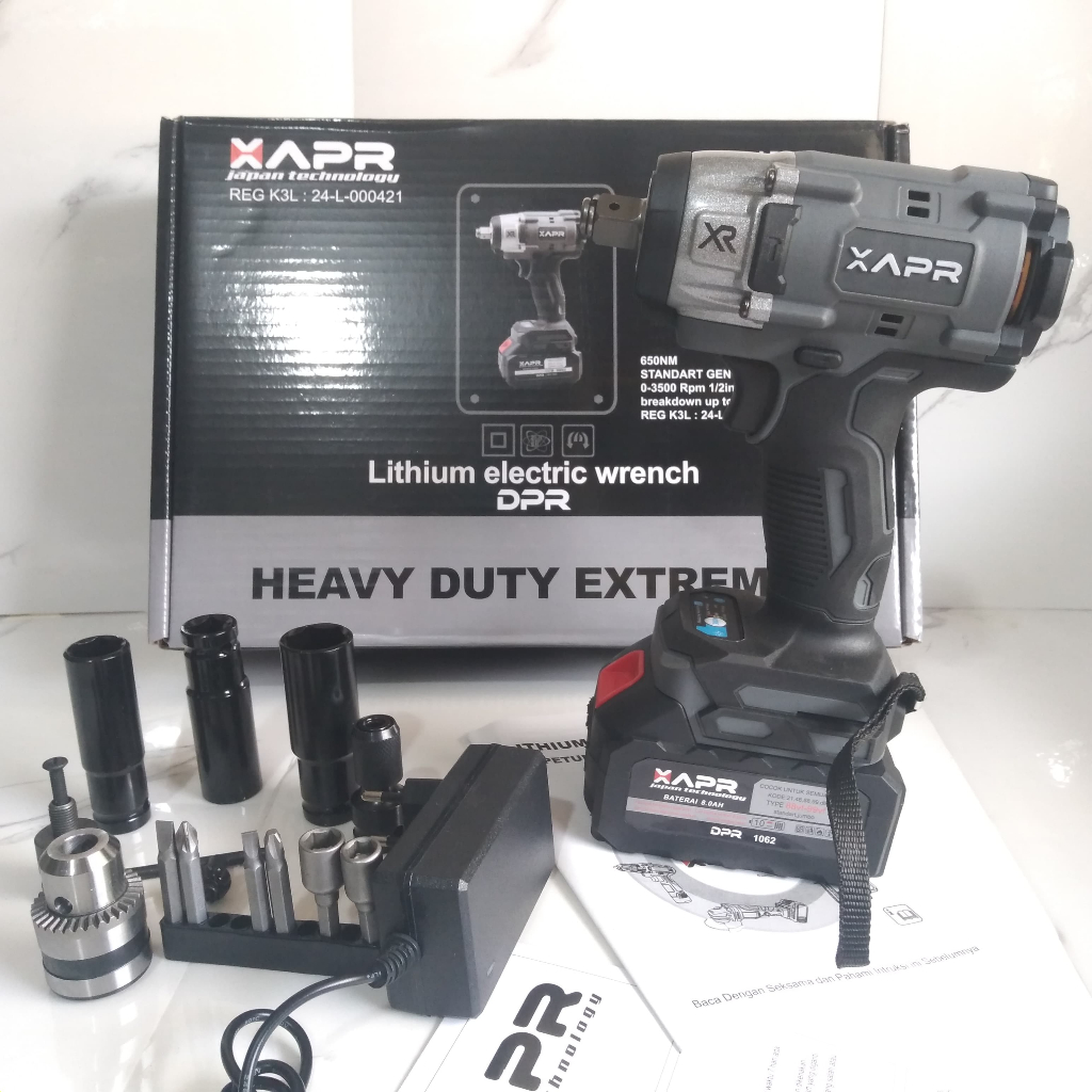 NEW Mesin Impact Wrench APR AP127+ torsi 650nm 1 batrai