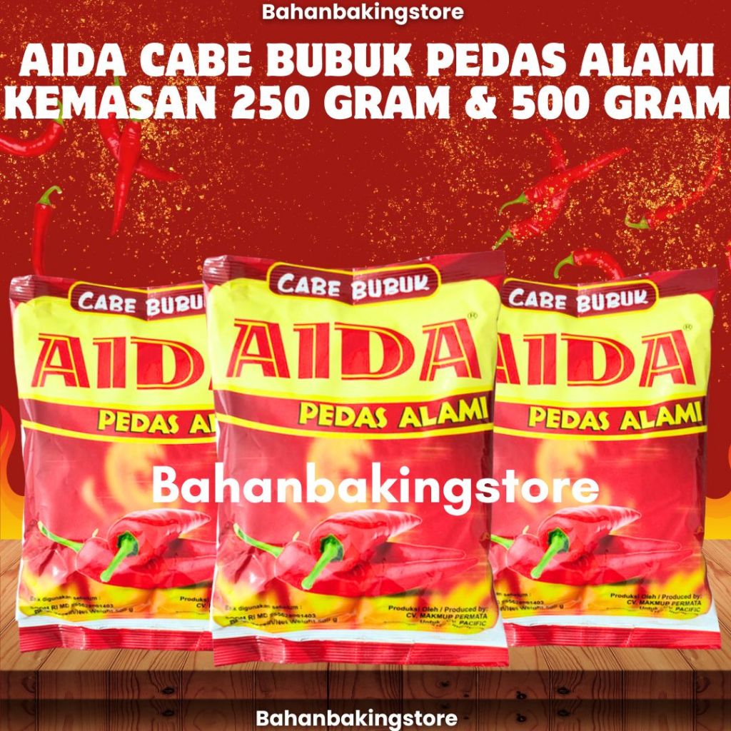 

AIDA CABE BUBUK PEDAS ALAMI KEMASAN 250 GRAM & 500 GRAM | CABAI BUBUK HALUS UNTUK MAKANAN | PENYEDAP RASA INSTAN UNTUK MASAKAN