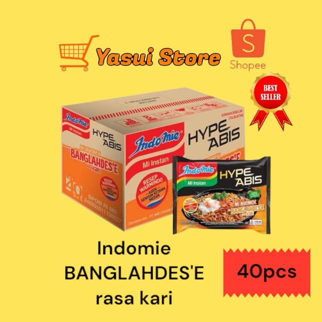 

Indomie Banglahdes'e rasa kari mi Nyemek 1 dus isi 40pcs