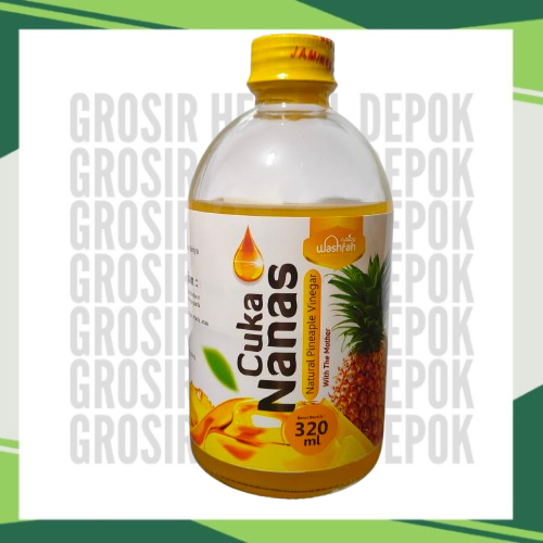 

Cuka Nanas Washfah 320ml - Natural Pineapple Vinegar with The Mother - cuka diet sehat - botol kaca
