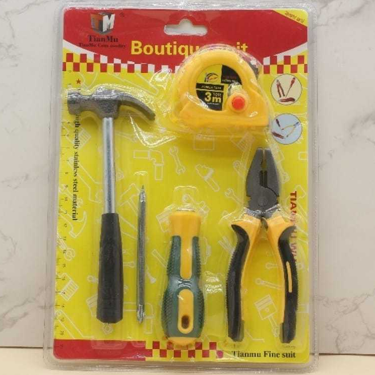 obeng palu murah set 4 pc tianmu (palu,obeng,meteran,tang kombinasi)