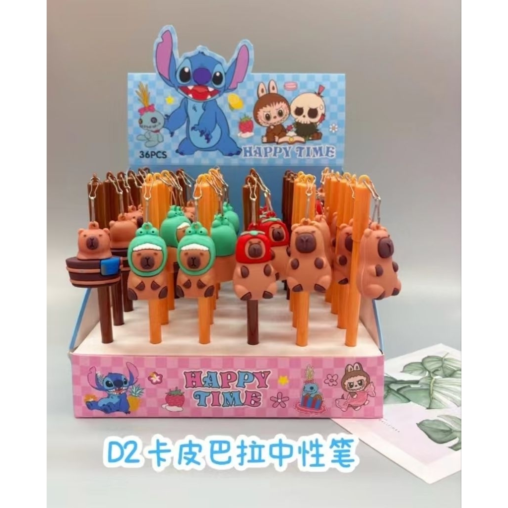 

Pulpen Gantungan Boneka Stitch Capybara 1Box 36pcs || Pulpen Boneka