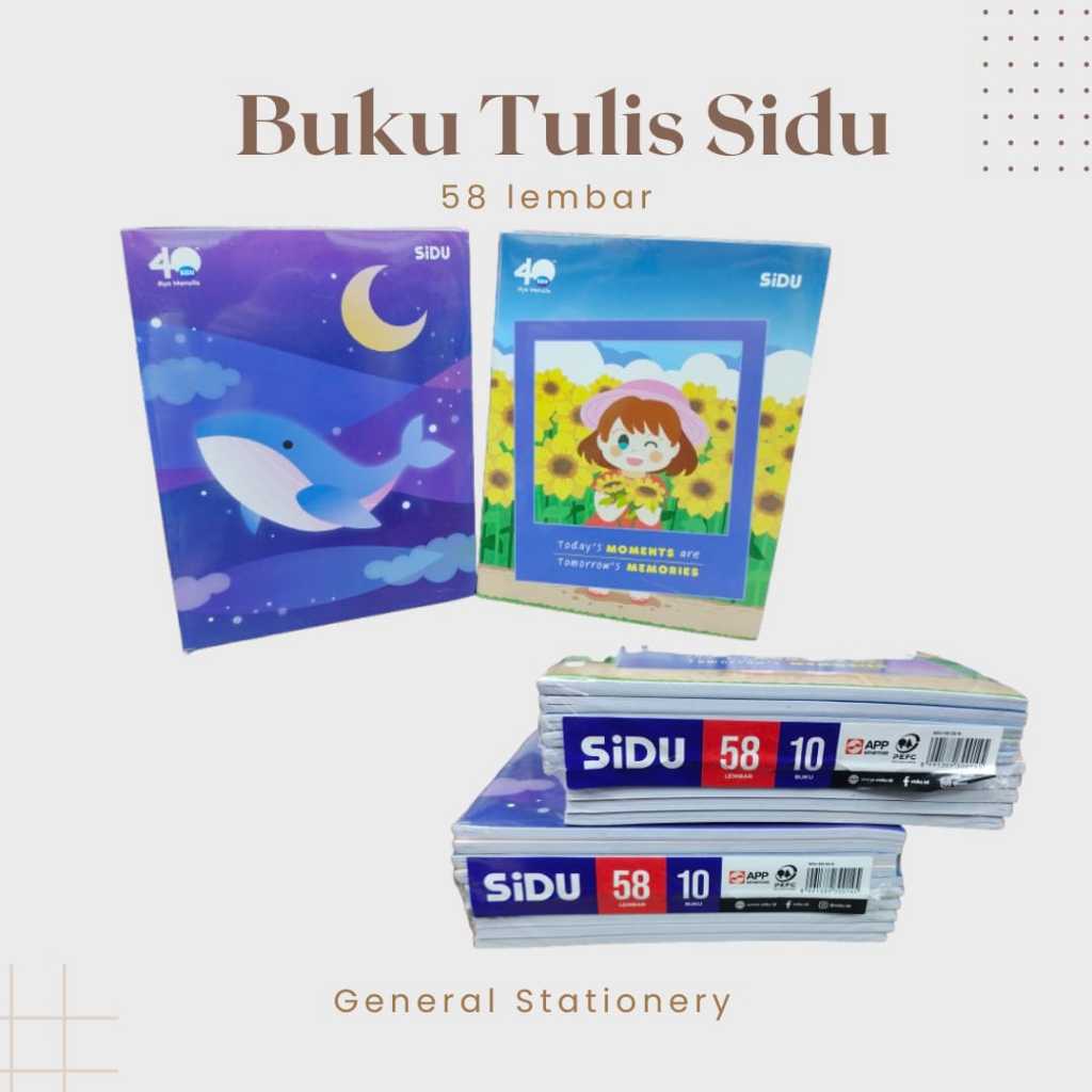 

Sidu Buku Tulis 58 Lembar (10Buku) / Buku Tulis Sinar Dunia