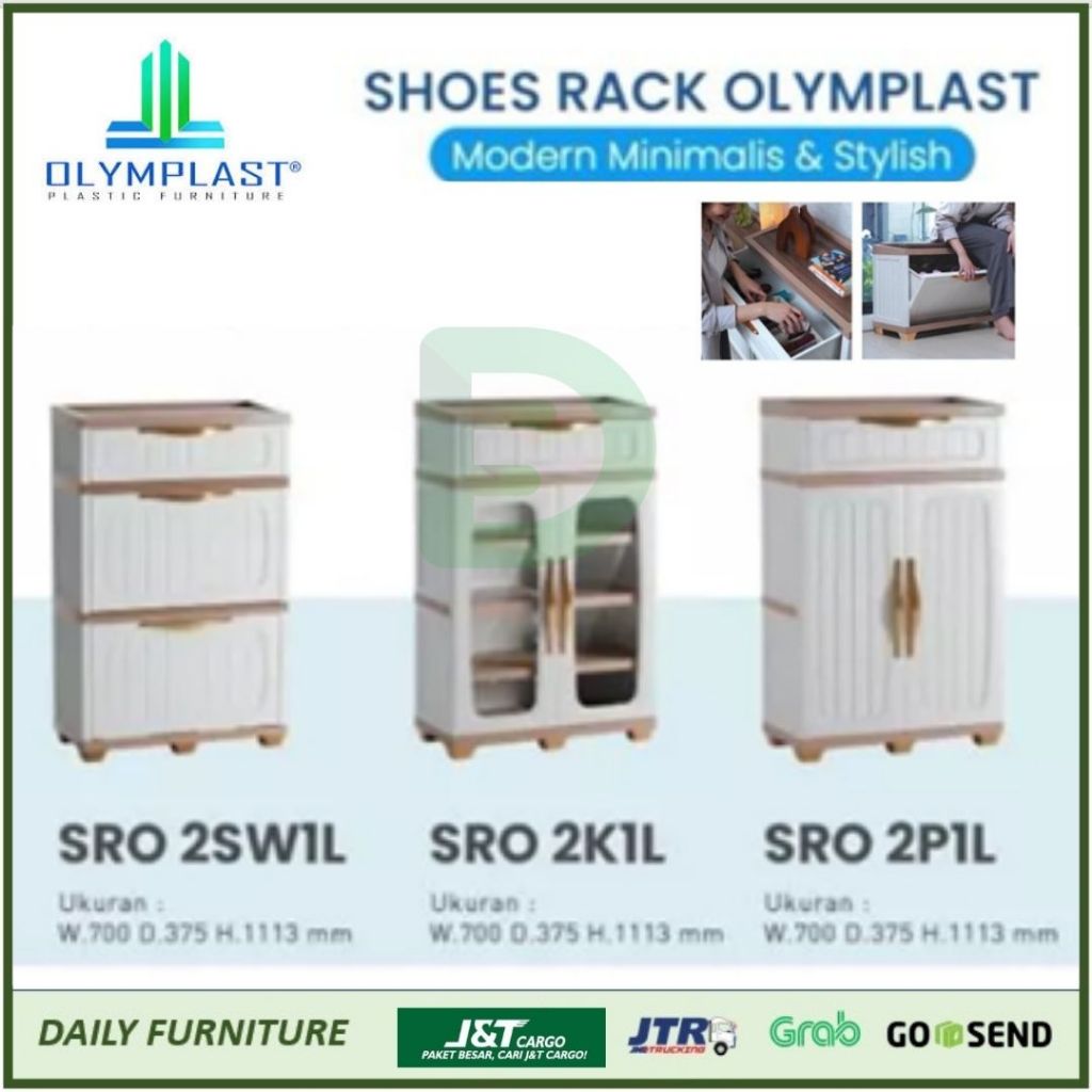 Lemari Rak Sepatu Olymplast Shoe Rack Anti Rayap Anti Banjir Anti Bau / Lemari Sepatu Plastik Olympl