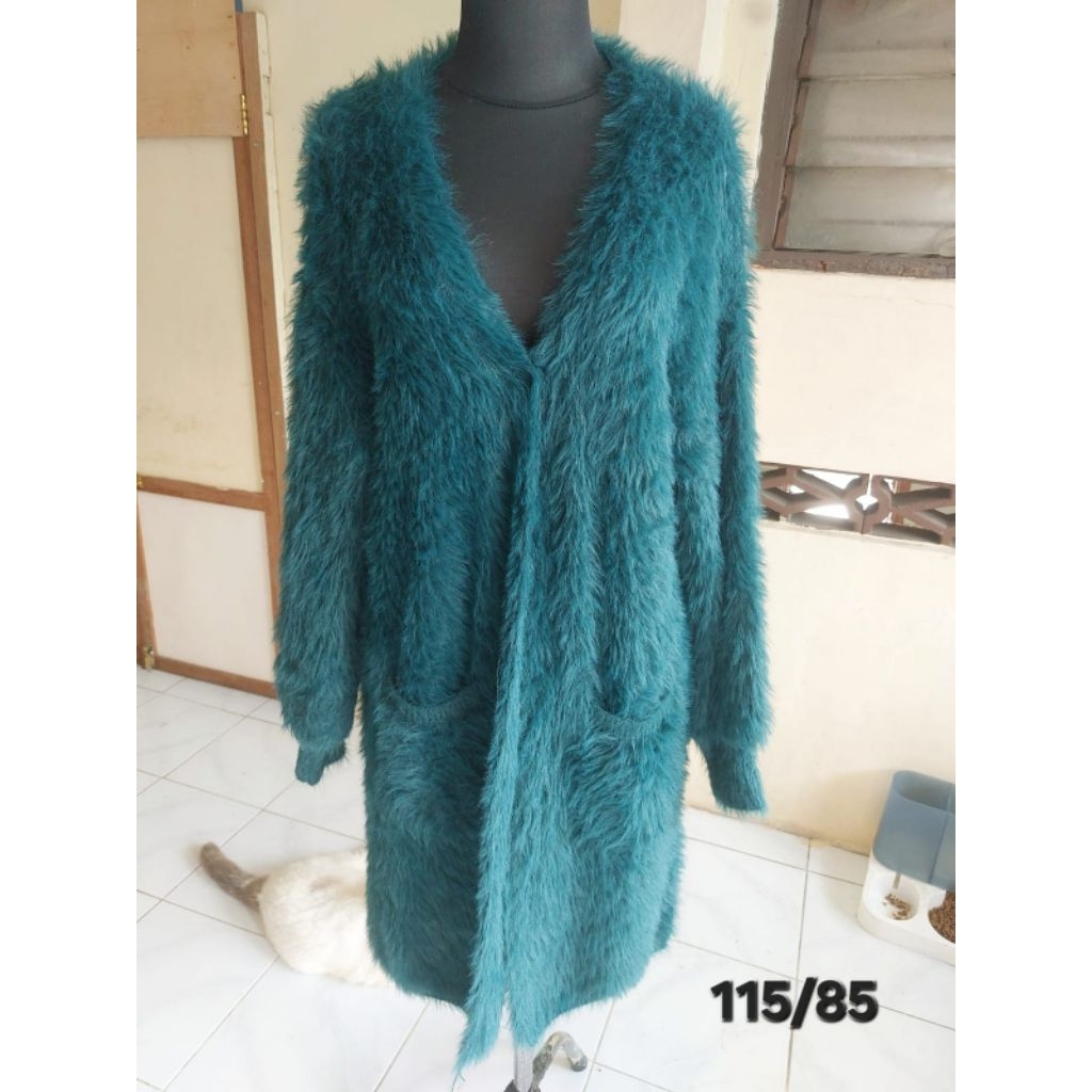 Outer Premium Bulu Gembul Hijau Emerald Lengan Balon