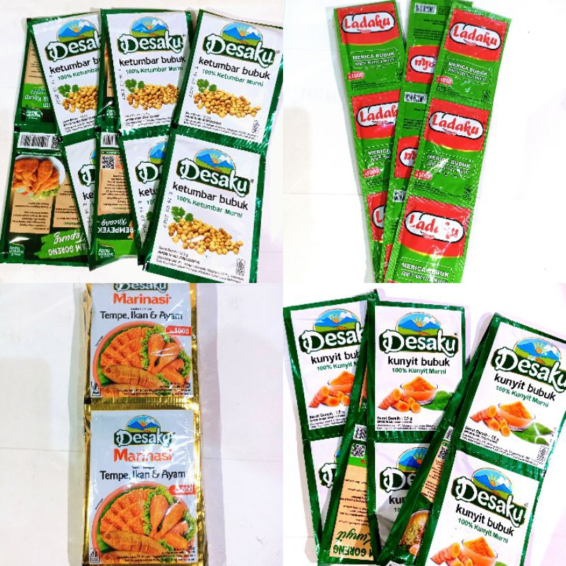 

Bumbu Instan Desaku All Variant Ladaku/ Marinasi/ Ketumbar Bubuk/ Kunyit Bubuk / Bumbu Dapur Bubuk Lengkap Desaku