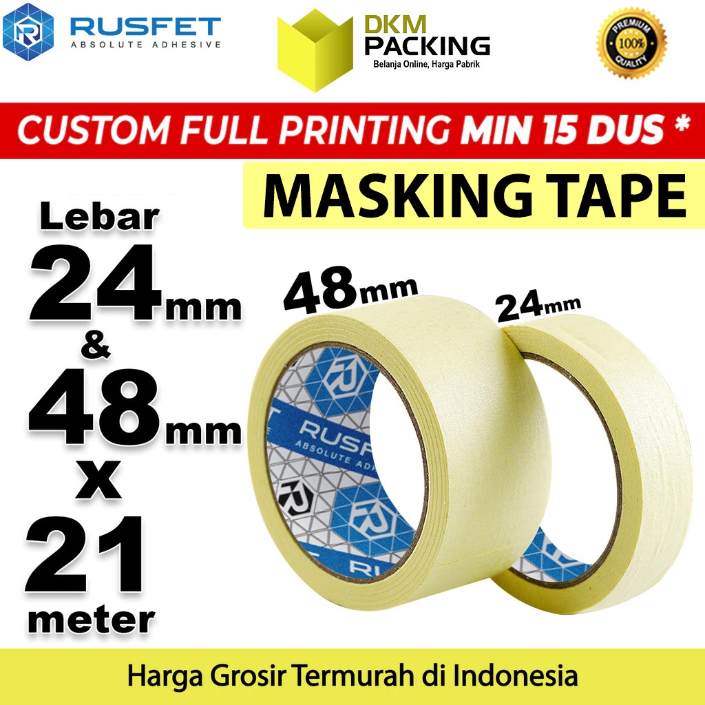 

Lakban Kertas Masking Tape Isolasi Kertas RUSFET TERMURAH /SATUAN