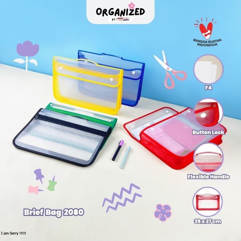 

Topla Brief Bag 2080 tas tenteng map dokumen organizer kantoran anti air ukuran folio