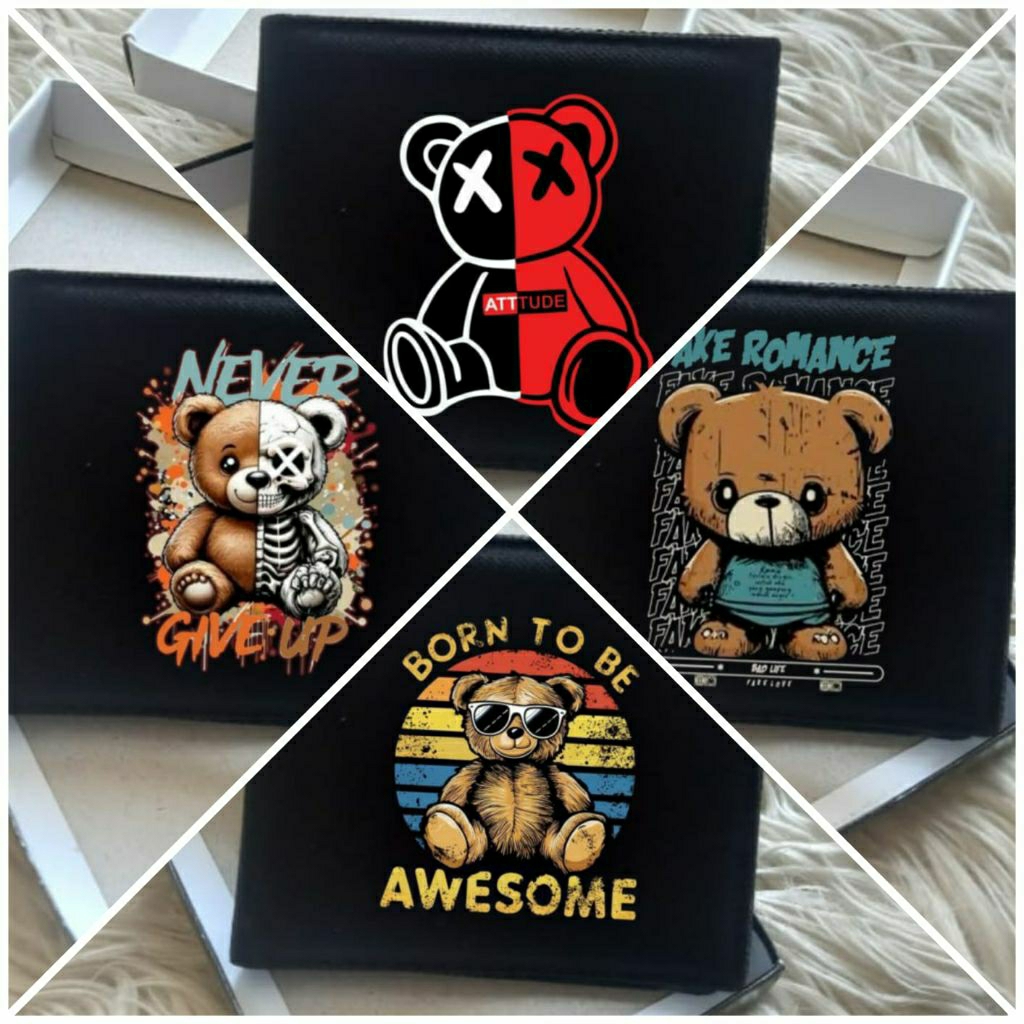 Dompet pria teddy bear/Wallet pocket/Dompet lipat